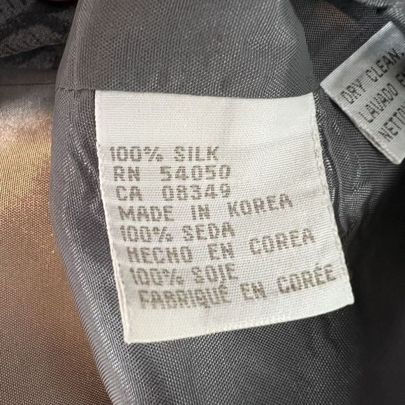 Jones New York Gray Silk Babylon Storm Floral Blazer Jacket Pockets Size‎ 6 NWT - Picture 5 of 6